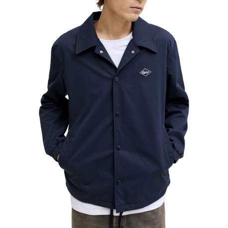 Blouson marine à coupe ajustée pourvu du patch de la marque sur la poitrine - Image 5