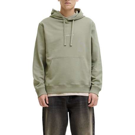Sweat en coton olive à coupe droite pourvu d'un col à capuche - Image 3