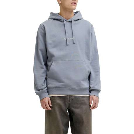 Sweat en coton bleu à coupe droite pourvu d'un col à capuche - Image 3