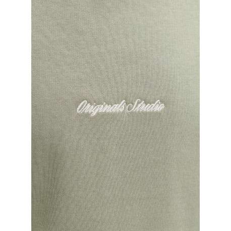 Sweat en coton olive pourvu d'un col rond et de manches longues - Image 2