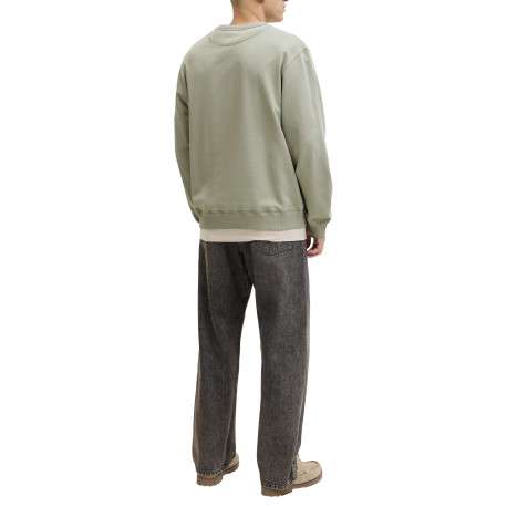 Sweat en coton olive pourvu d'un col rond et de manches longues - Image 4