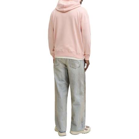Sweat en coton pêche à coupe droite pourvu d'un col à capuche - Image 3