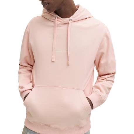Sweat en coton pêche à coupe droite pourvu d'un col à capuche - Image 5
