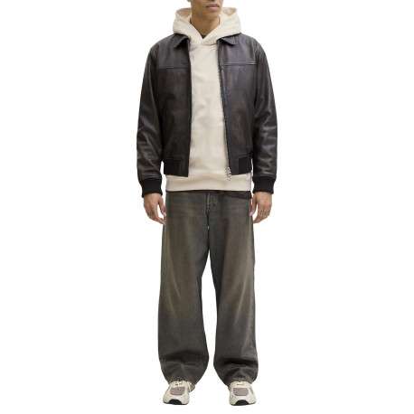 Sweat en coton écru à coupe droite pourvu d'un col à capuche - Image 6