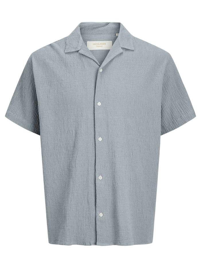 Chemise en coton bleue à...
