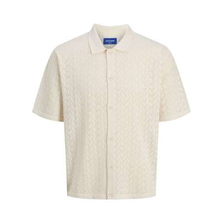 Polo beige à coupe droite pourvu d'un col à revers et de manches courtes