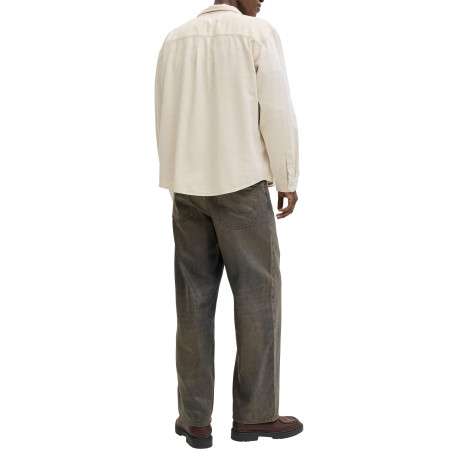 Chemise en coton biologique écrue à coupe droite pourvue d'un col à revers - Image 4