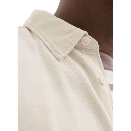 Chemise en coton biologique écrue à coupe droite pourvue d'un col à revers - Image 5