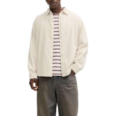 Chemise en coton biologique écrue à coupe droite pourvue d'un col à revers - Image 6