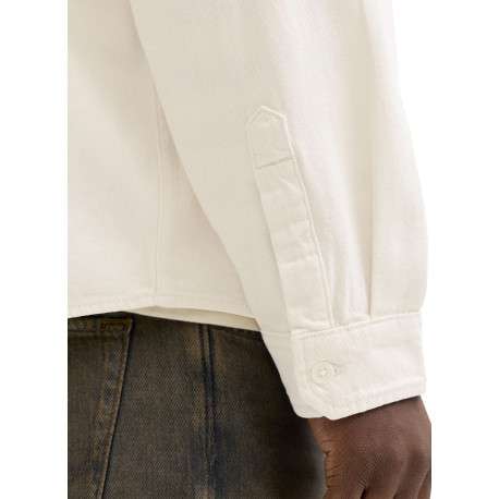 Chemise en coton biologique écrue à coupe droite pourvue d'un col à revers - Image 8