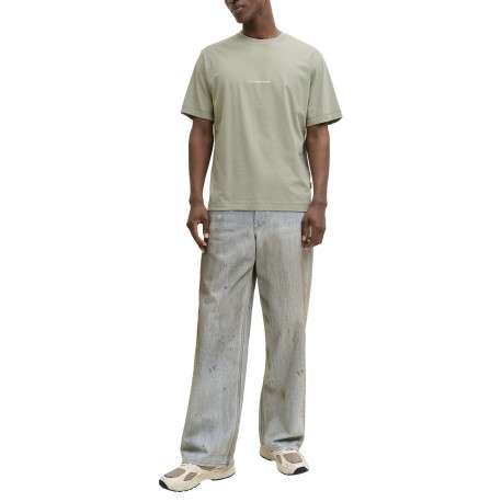 T-shirt en coton kaki pourvu d'un col rond et de manches courtes - Image 4