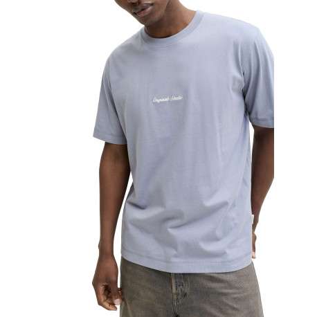 T-shirt en coton bleu pourvu d'un col rond et de manches courtes - Image 3