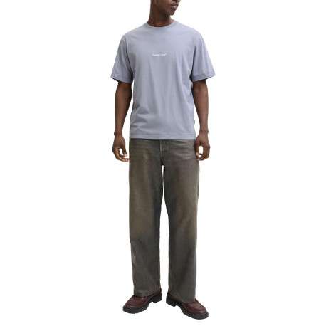 T-shirt en coton bleu pourvu d'un col rond et de manches courtes - Image 4
