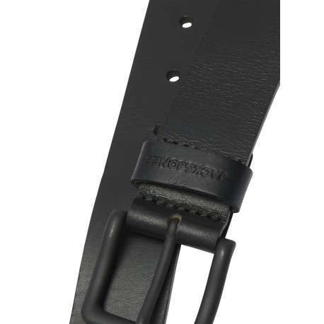 Ceinture en cuir de buffle noire pourvu du nom de la marque sur le passant - Image 3
