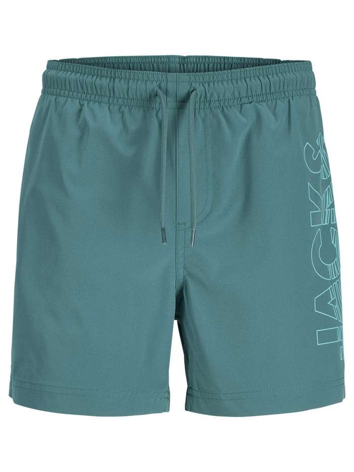 Short de bain turquoise à...