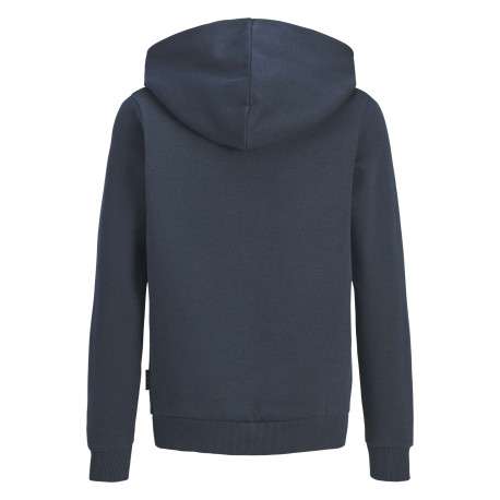 Sweat en coton marine à coupe droite pourvu d'un col à capuche - Image 2