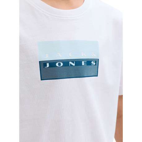 T-shirt en coton blanc à coupe droite pourvu d'un col rond côtelé - Image 6