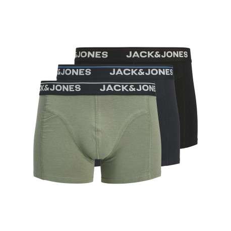 Lot de 3 boxers en coton biologique multicolores pourvus du nom de la marque