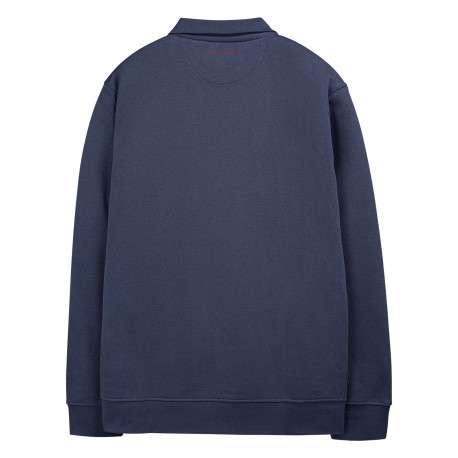 Sweat bleu foncé uni avec une coupe droite et un col montant - Image 2