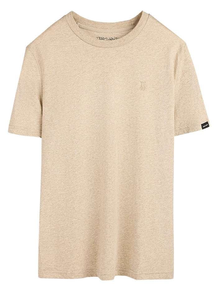T-shirt beige uni avec un...