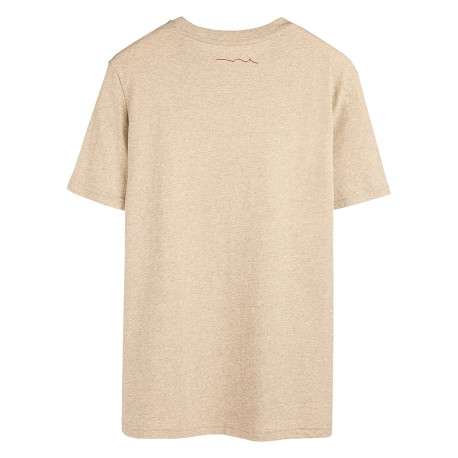 T-shirt beige uni avec un logo à coupe droite et à col rond - Image 2
