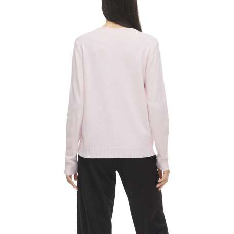 Pull rose uni avec une coupe droite et des manches longues - Image 4