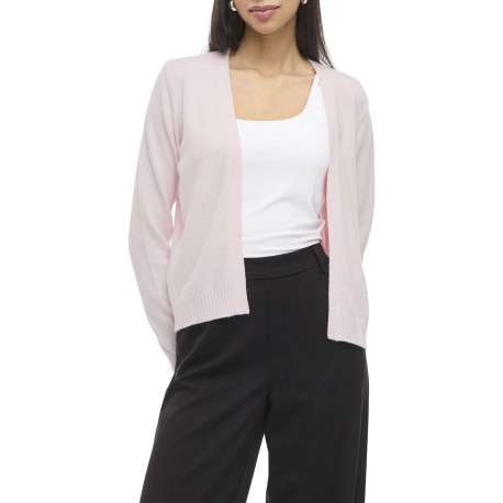 Gilet rose uni court avec une coupe droite et des manches longues - Image 3