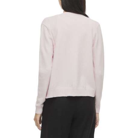 Gilet rose uni court avec une coupe droite et des manches longues - Image 4
