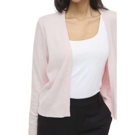 Gilet rose uni court avec une coupe droite et des manches longues - Image 6
