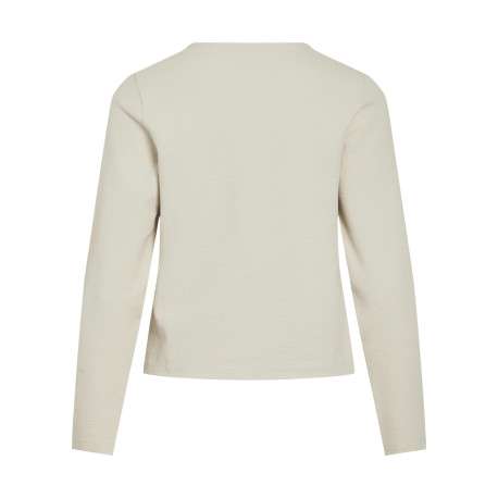 Gilet court écru uni en coton biologique mélangé avec une coupe droite - Image 2