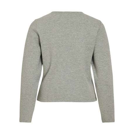 Gilet court gris clair uni en coton biologique mélangé avec une coupe droite - Image 2