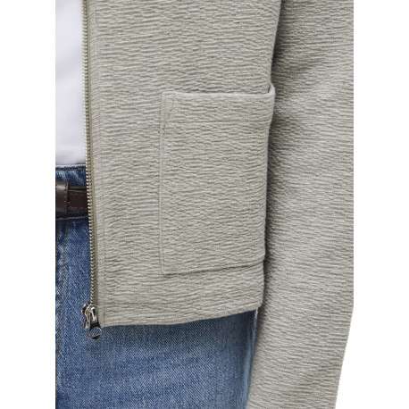 Gilet court gris clair uni en coton biologique mélangé avec une coupe droite - Image 6