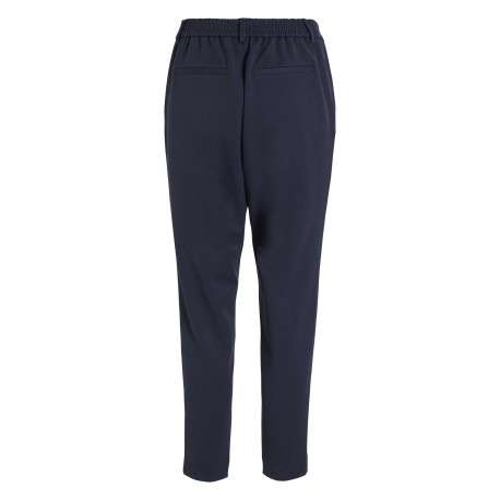 Pantalon marine uni avec une coupe cigarette et une taille intermédiaire - Image 2
