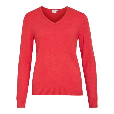 Pull fuchsia uni avec une coupe droite et des manches longues