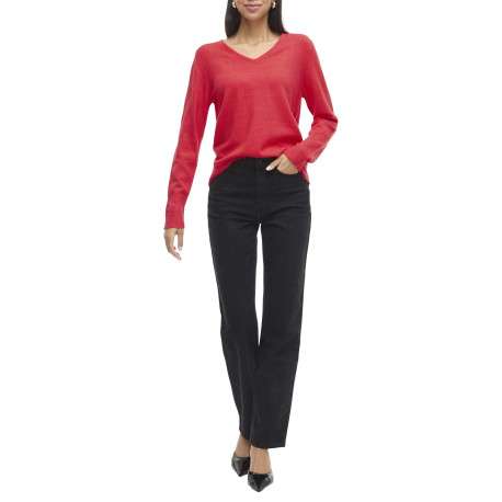 Pull fuchsia uni avec une coupe droite et des manches longues - Image 5
