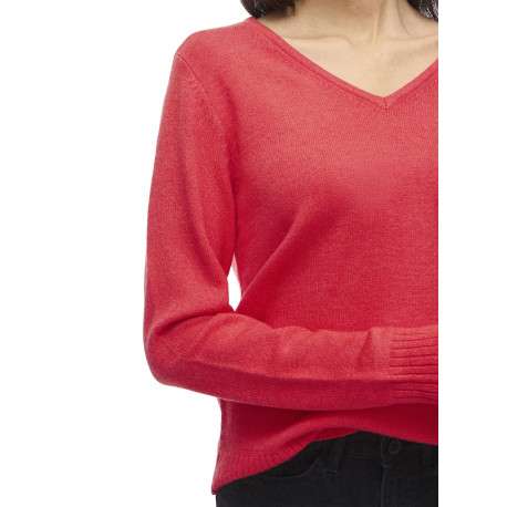 Pull fuchsia uni avec une coupe droite et des manches longues - Image 6