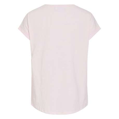 T-shirt rose uni avec une coupe droite et des manches courtes - Image 2