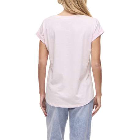 T-shirt rose uni avec une coupe droite et des manches courtes - Image 4
