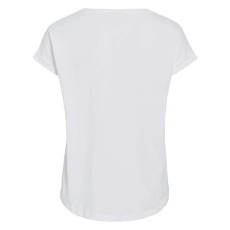 T-shirt blanc uni avec une coupe droite et des manches courtes - Image 2