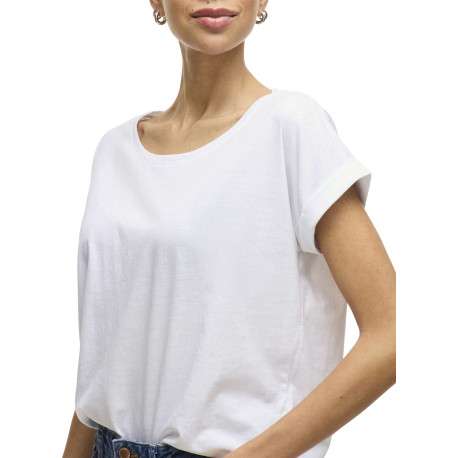 T-shirt blanc uni avec une coupe droite et des manches courtes - Image 5