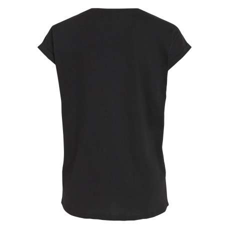 T-shirt noir uni avec une coupe droite et des manches courtes - Image 2