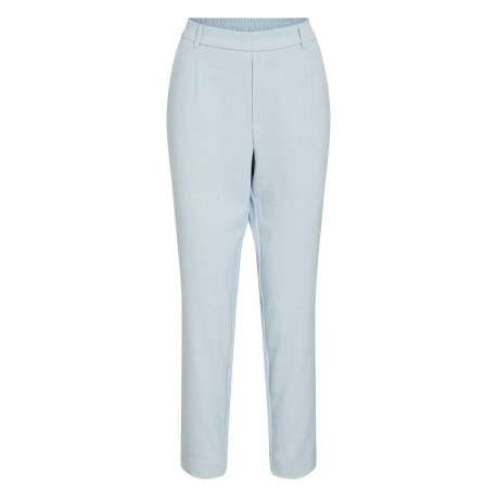 Pantalon ciel uni avec une coupe cigarette et une taille intermédiaire