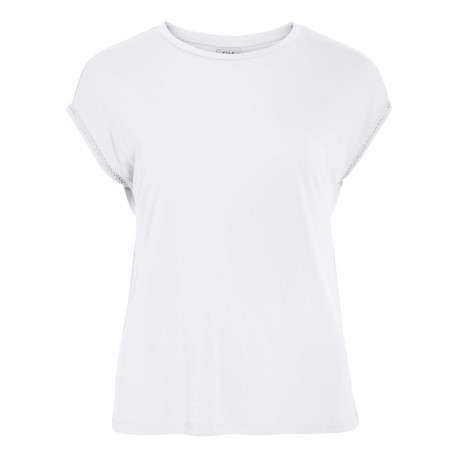 T-shirt blanc uni avec une coupe droite et des manches courtes
