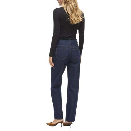 Jean en coton brut uni avec une coupe droite à bouton et à zip - Image 4