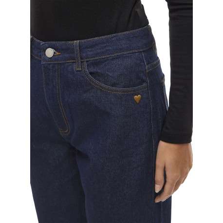 Jean en coton brut uni avec une coupe droite à bouton et à zip - Image 6