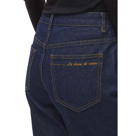 Jean en coton brut uni avec une coupe droite à bouton et à zip - Image 7