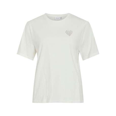 T-shirt en coton blanc uni avec une coupe droite et un col rond