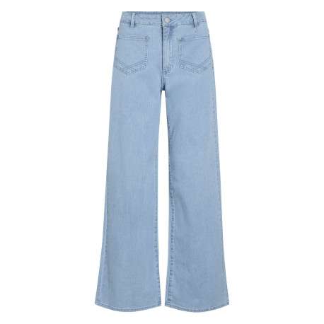 Jean en coton stone uni avec une coupe bootcut à bouton et zip