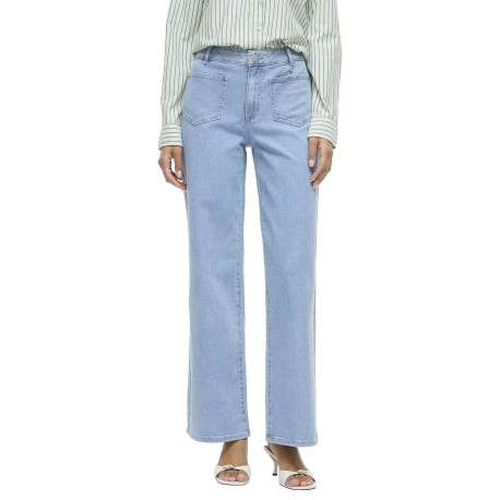 Jean en coton stone uni avec une coupe bootcut à bouton et zip - Image 3