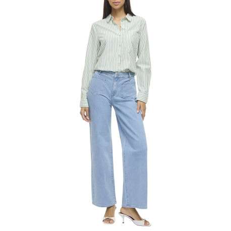 Jean en coton stone uni avec une coupe bootcut à bouton et zip - Image 5